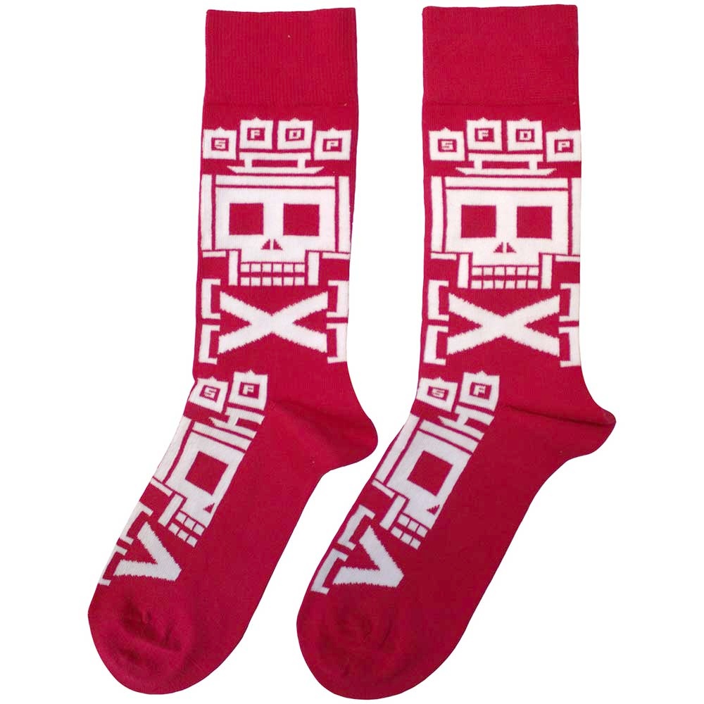 Five Finger Death Punch - Pixeled Skull Repeat Chaussettes - Rouge